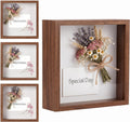 4 Pack 8x8 Shadow Box Frame-1.96" Deep Keepsake Box 3D Picture Frame/Walnut