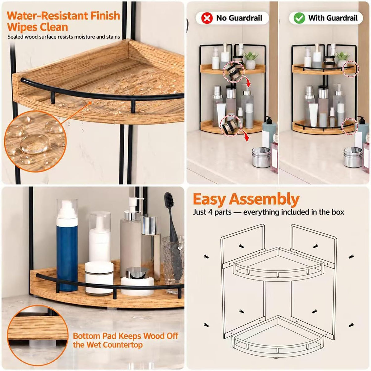 Dorhors Corner Bathroom Counter Organizer,Vanity Countertop Storage Shelf