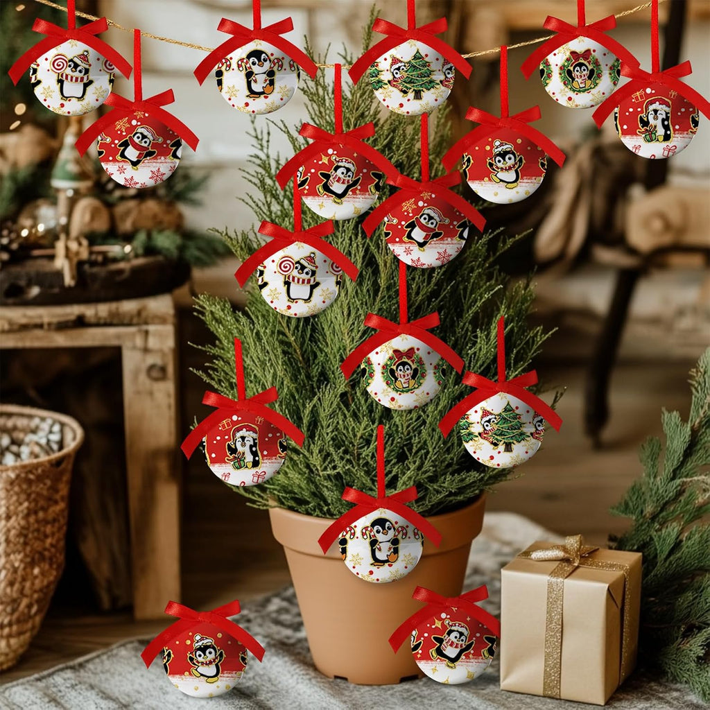 Penguin Christmas Decorations - Penguin Christmas Ornaments Hanging Balls Animal Ornament for Christmas Tree, Cute Decorations Ball 2.36 Inch for Xmas Tree Party Home Holiday，Xmas Gifts Set of 16Pcs