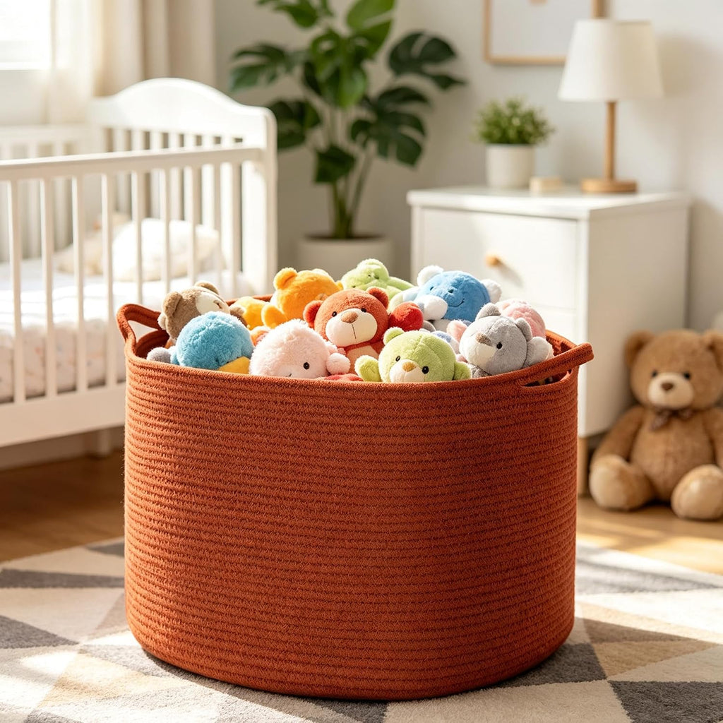 Maliton Woven Rope Blanket Basket Living Room, Storage Basket for Toy, 90L