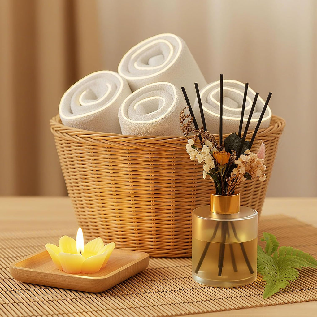 Rtteri 2 Sets Empty Reed Diffuser Bottles with Sticks, 5oz,Milky Color