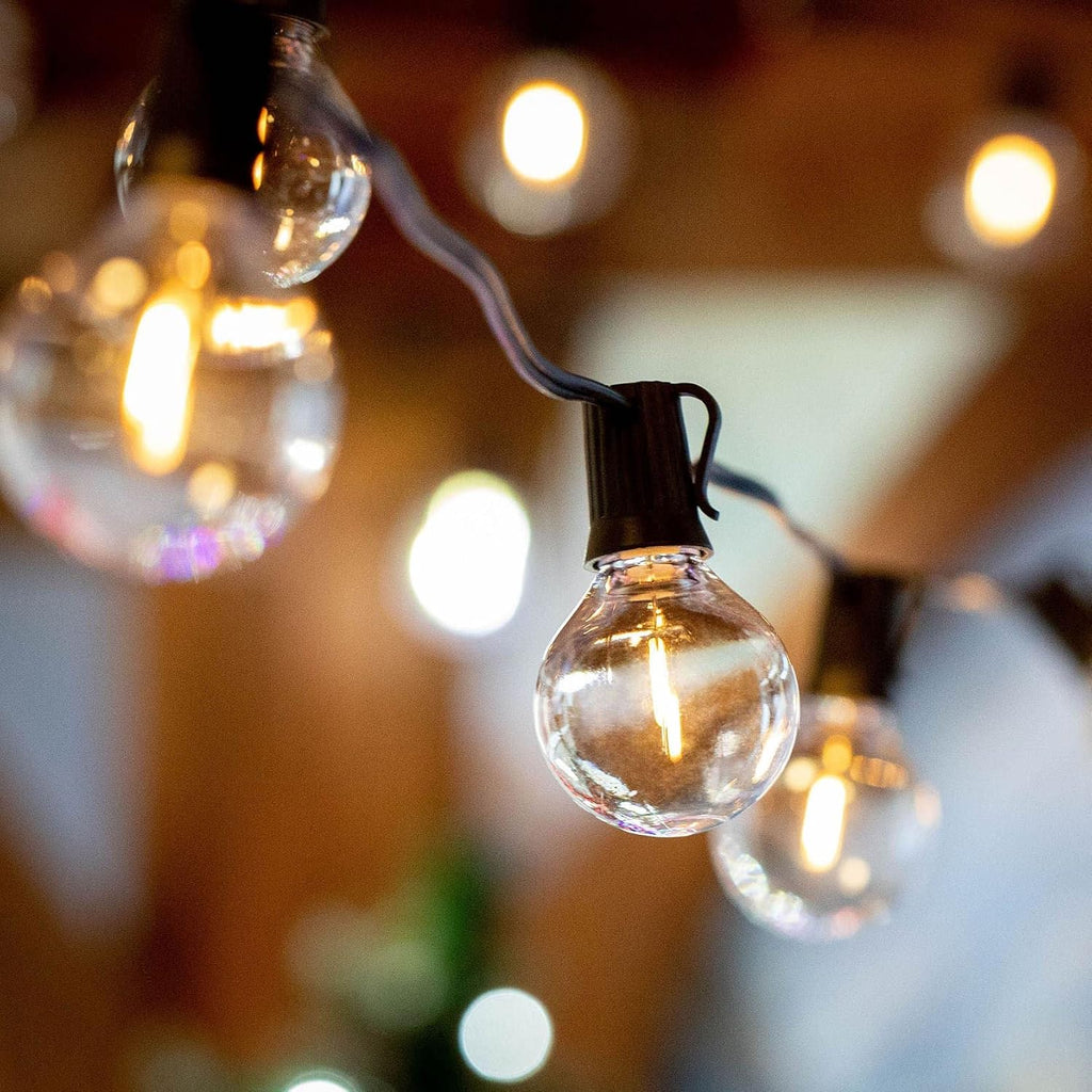 Novelty Lights 25 Pack Ultra Warm White G50 LED Filament String Light Bulbs