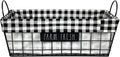 Rae Dunn ‘Farm Fresh’ Metal Lined Basket - Rustic, Farmhouse, Vintage Style with Wire and Fabric - Storage Organizer for Kitchen, Pantry, Laundry Room, Closet, Nursery, Office - Cute Home Décor