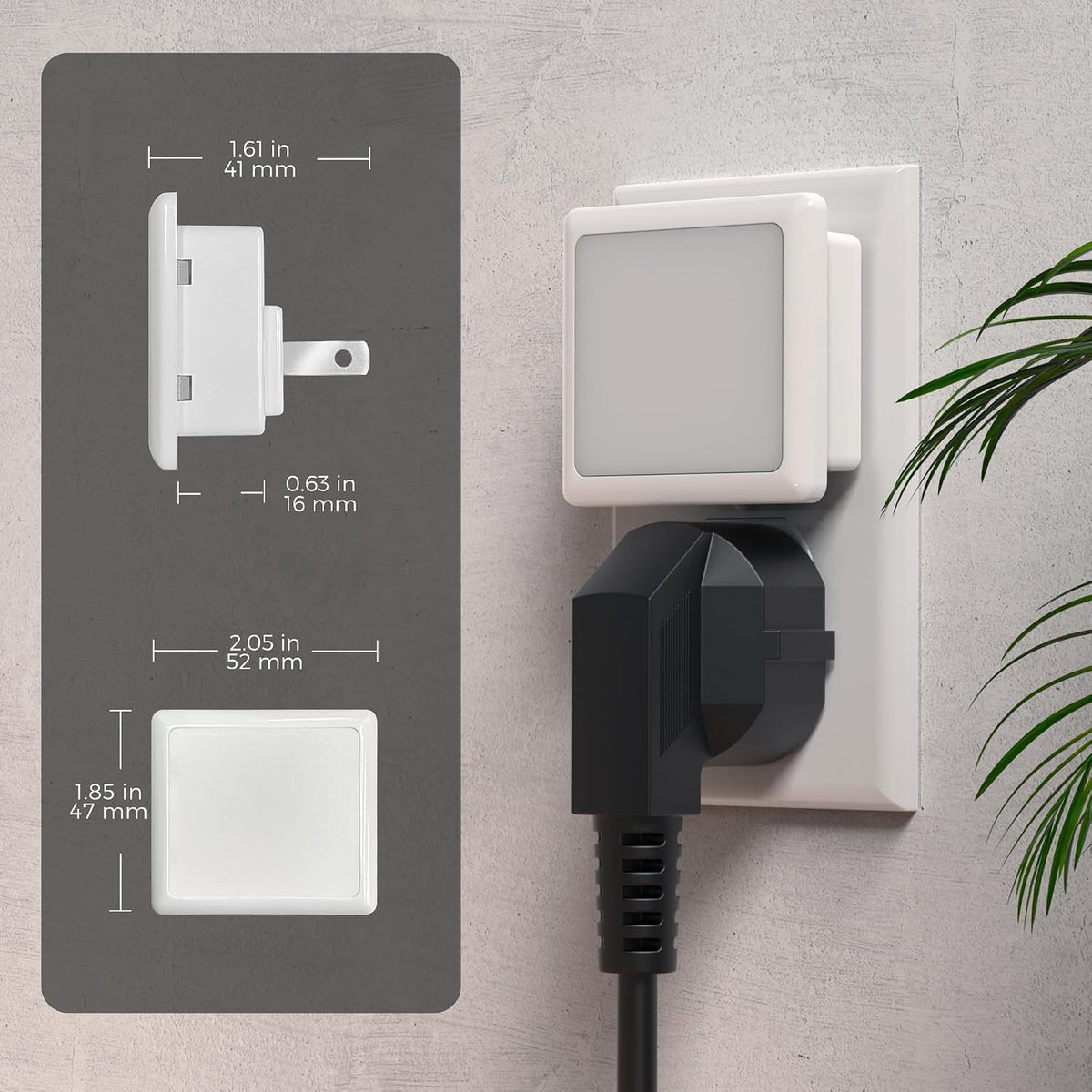 L LOHAS LED 3CCT Night Lights Plug into Wall 2-Pack, Plug in Night Light