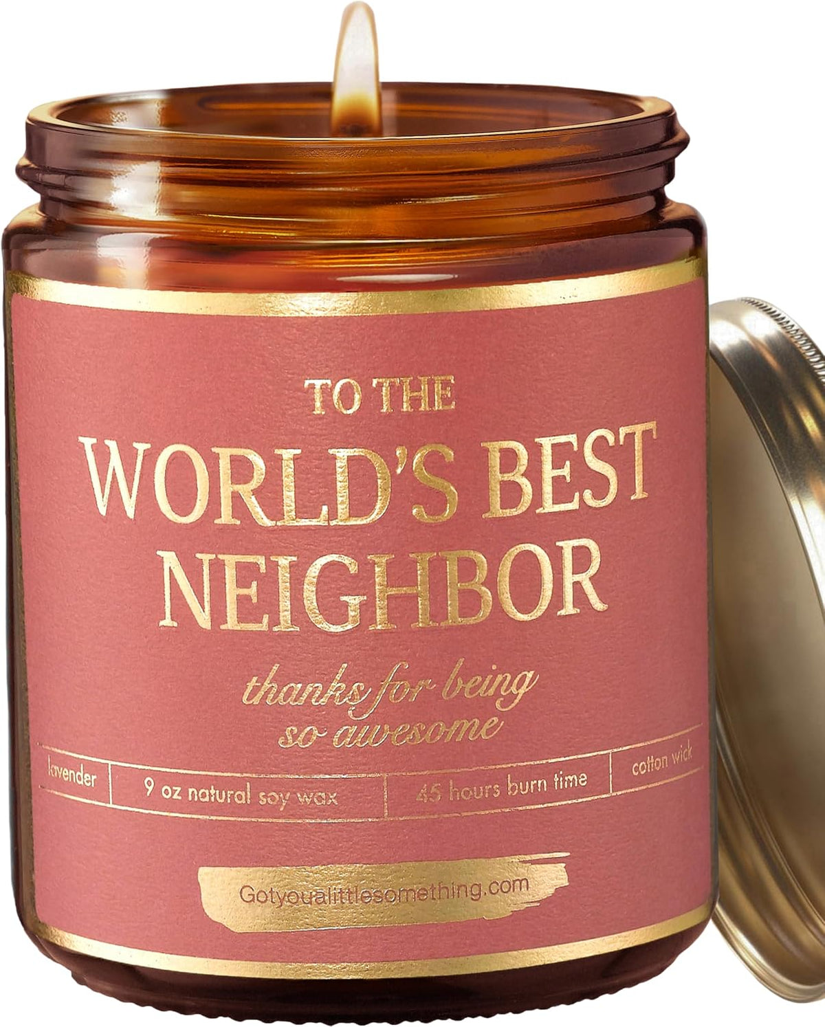 Worlds Best Neighbor Candle | Neighbors Appreciation Gift for Mothers Day, House Warming, New Home, Farewell, Goodbye, Moving Out | Welcome to the Neighborhood Housewarming Gifts for New Neighbors