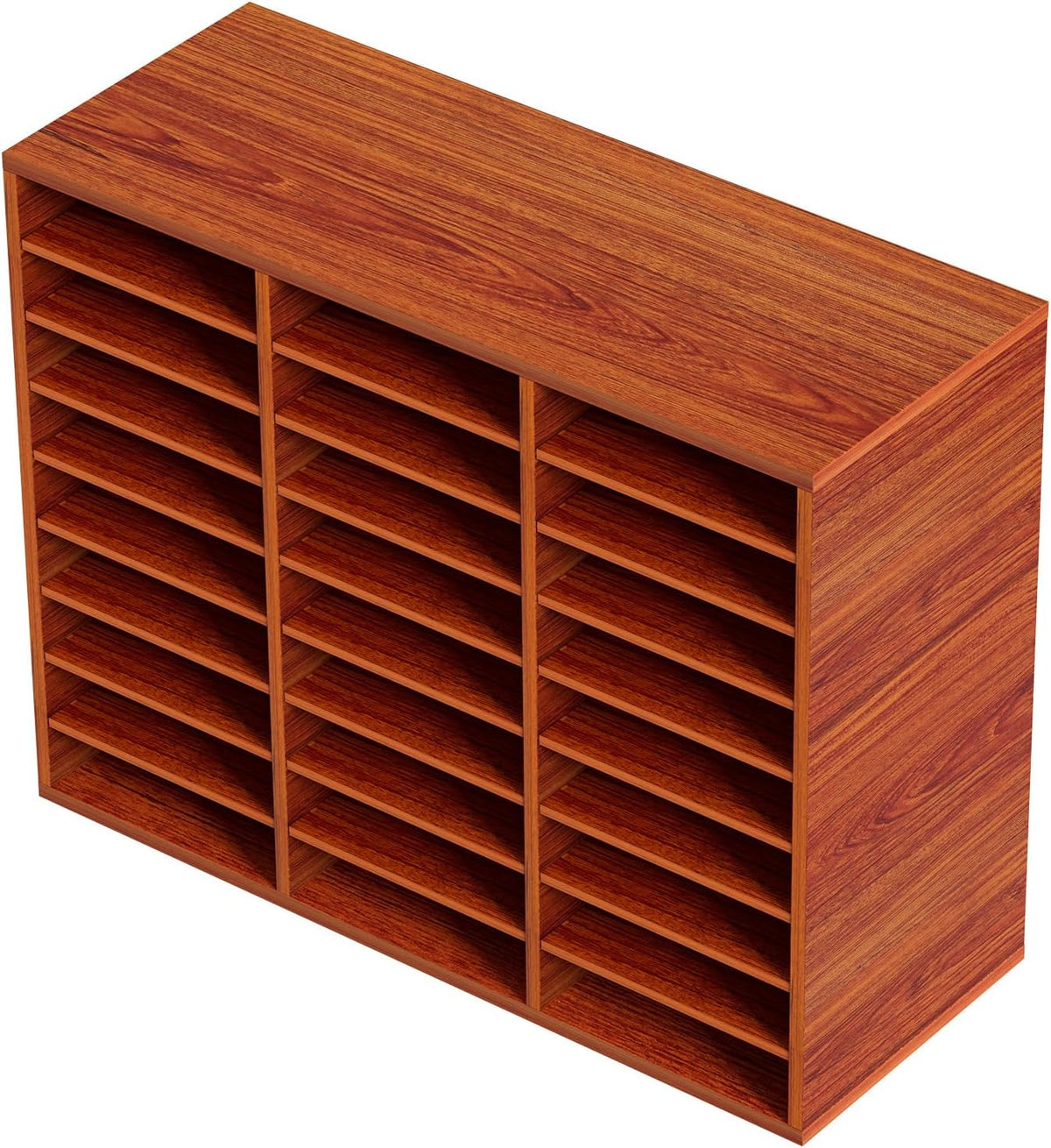 VEVOR 27 Compartments Wood Literature Organizer, Adjustable Shelves, Medium Density Fiberboard Mail Center, Office Home School Storage for Files, Documents, Papers, Magazines, Brown