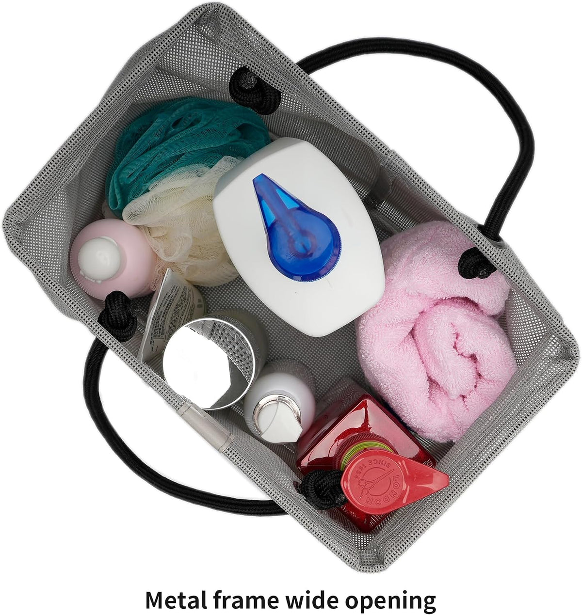 TOPASION Bath Storage Shower Caddy Organizer for Bathroom, College Dorm, Camp, Gym (Small Grey)