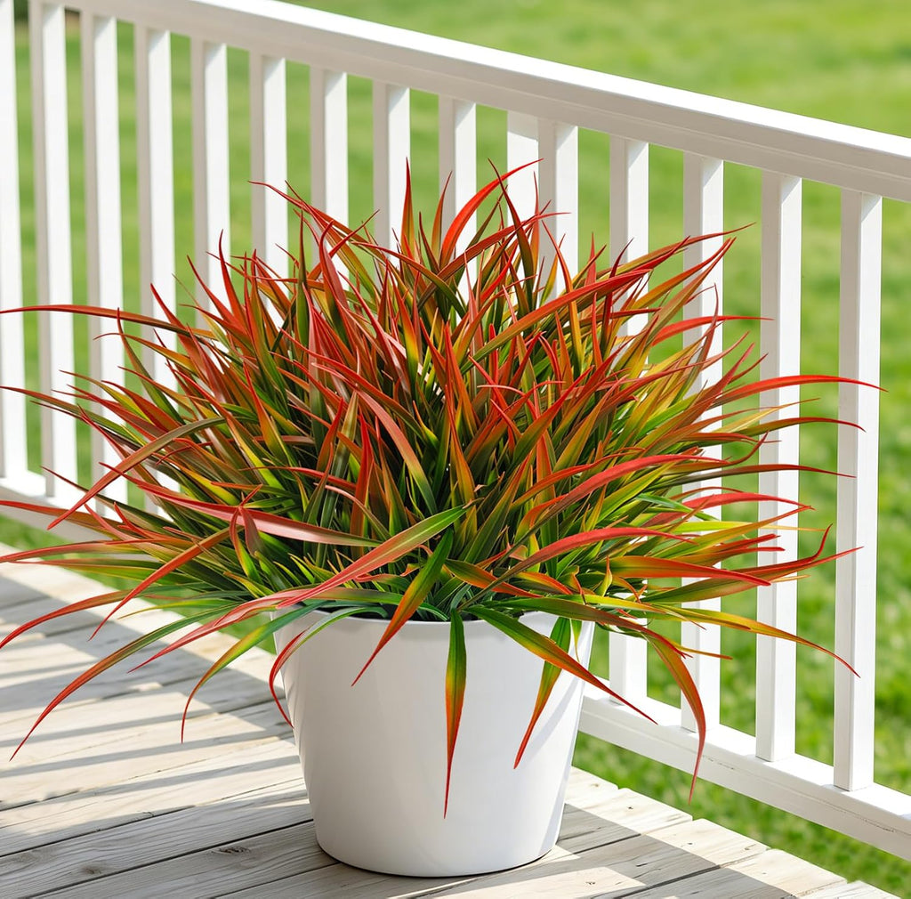 40Pcs Artificial Plants Outdoor Fake Grass UV Resistant Fake Plants Outdoor