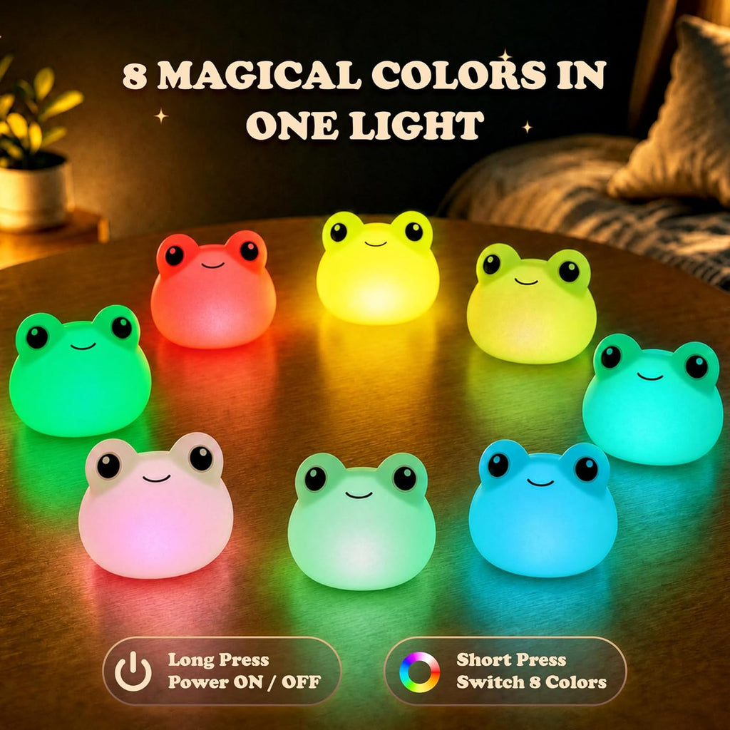 UNEEDE 3 Pack Mini Animal Night Light Set, Mini Capybara, Frog & Duck Lamp