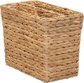 Household Essentials Side‑by‑Side Magazine Rack Decorative Storage Organizer with Handwoven Water Hyacinth and Metal Frame, Natural