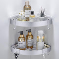 DUFU Adhesive Corner Shower Caddy with Hooks, Silver, 2 Pack