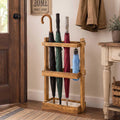 Patelai Wooden Umbrella Stand Rack with Removable Drip Tray for Entryway
