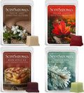 Scentsationals Fall Wax Melts - Harvest Home 4-Pack – Long Lasting Wax Cubes with Strong Scent for Warmers – Includes Warm Apple Pie, Vanilla Pine, Fallen Leaves & Feelin Cozy - 10oz (24-Cubes)