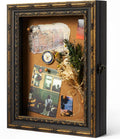 11x14 Vintage Shadow Box Display Case for Memorabilia, Black Gold