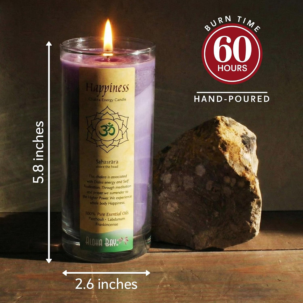 Chakra Jar Candle | Happiness | Patchouli Cedar Lavandin | 11 oz-60 hr