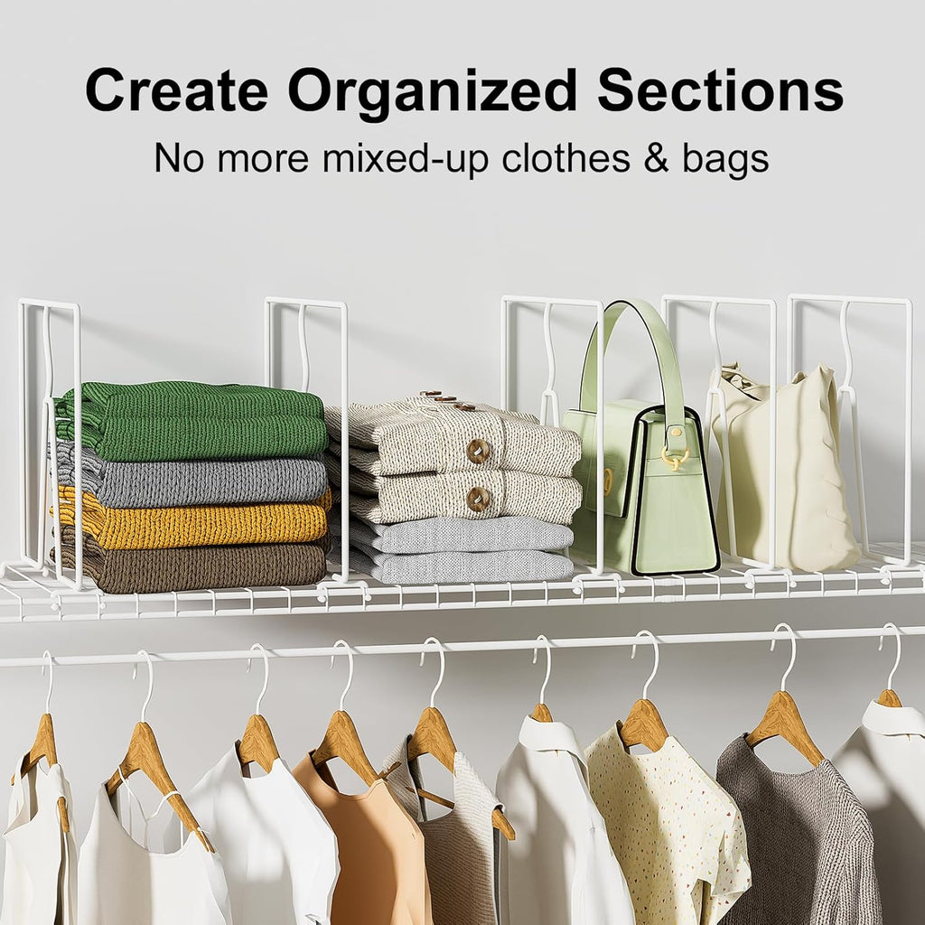 SortNStore Wire Shelf Dividers for Closet: Tall 10.6in x Deep 12in, 16 Pack