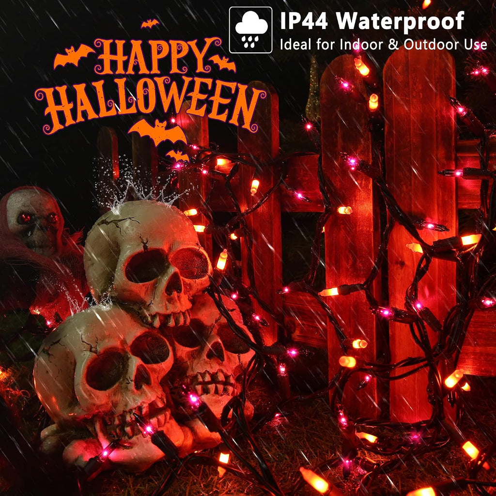 Brizled Orange & Purple Halloween String Lights, 100 ct Incandescent Lights