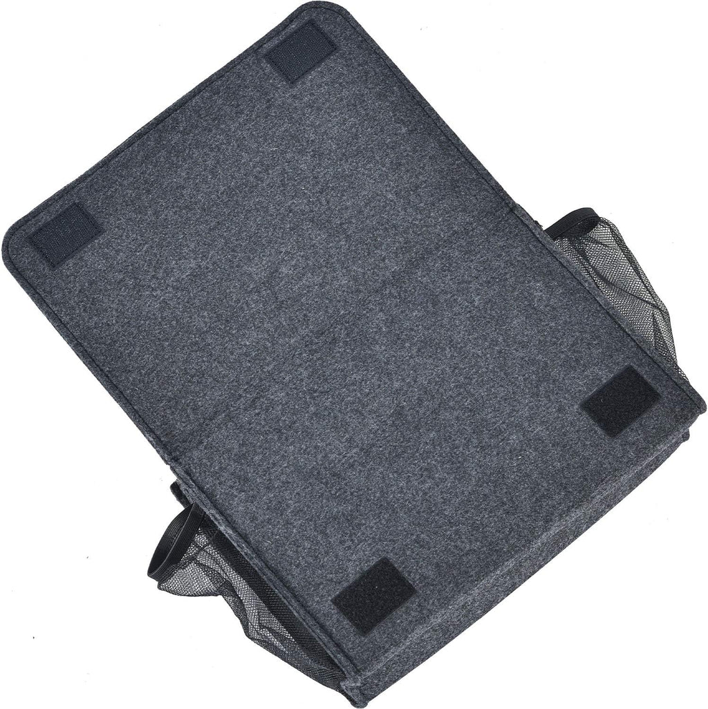 Zafit Bedside Caddy, Large Size Storage Organizer with 8 Pockets - Holds Magazines, Remotes, Phone (13.4'' x 18.1'', Dark Grey)