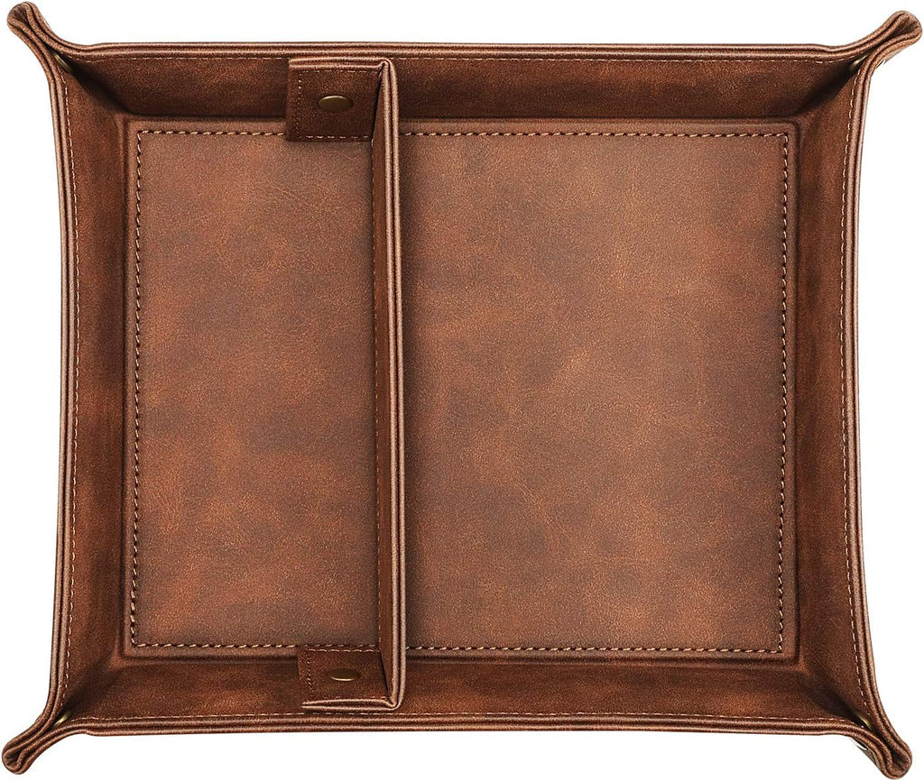 SITHON Valet Tray Desktop Storage Organizer with 2 Compartments