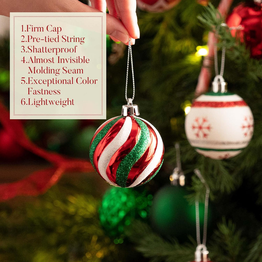 Valery Madelyn 30ct Christmas Ornaments Tree Decorations Set 2.36 Inch