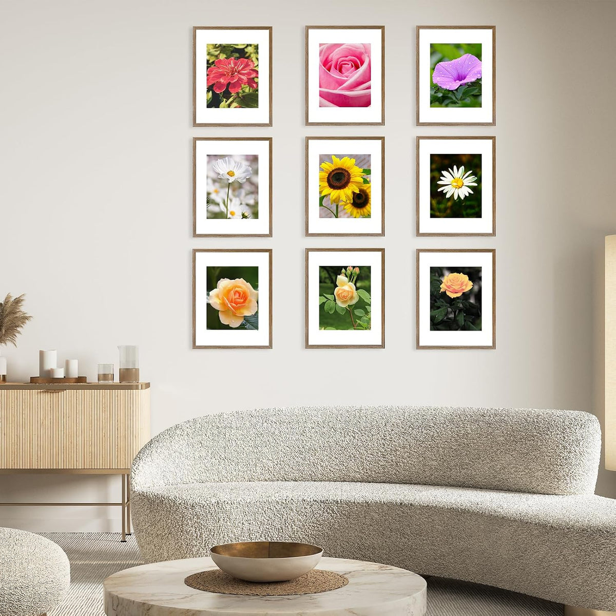 JCJMY 18 Packs 11x14 Picture Frames, Display 8x10 with Mat or 11x14 Without Mat, Gallery Wall Frame Set, 11 by 14 Frames Bulk Set of 18 Collage Wall Decor Photo Frames for Wall Hanging, Rustic Brown