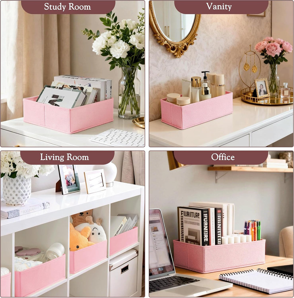 Criusia Drawer Organizer 18-Piece Set, Dresser Organizer for Baby Clothes, Foldable Closet Storage & Drawer Dividers for Underwear, Socks, Nursery (Pink)
