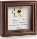 Difference Maker Gift 5.2" Wood Shadow Box Frame Thank You Plaque for Employee Coworker Boss, Unique Puzzle Piece Appreciation Sign for Office Desk Decor, Goodbye Retirement Farewell Keepsake