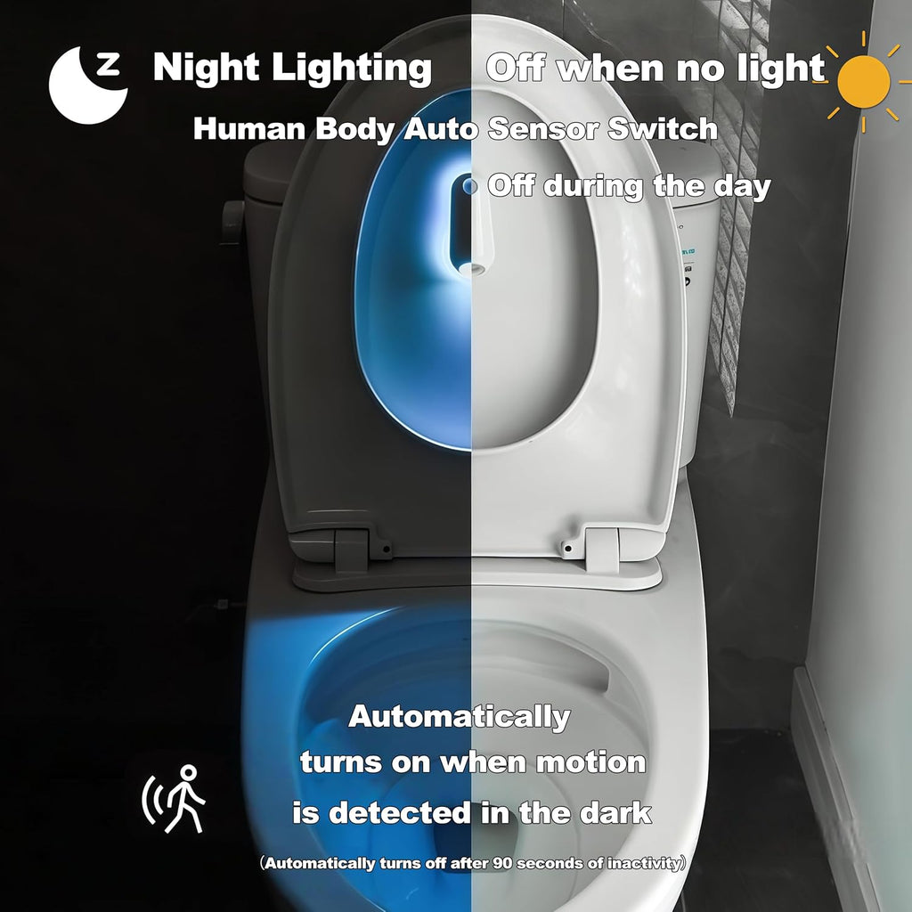 Motion Sensor Toilet Night Light, 8 Color Changing Waterproof