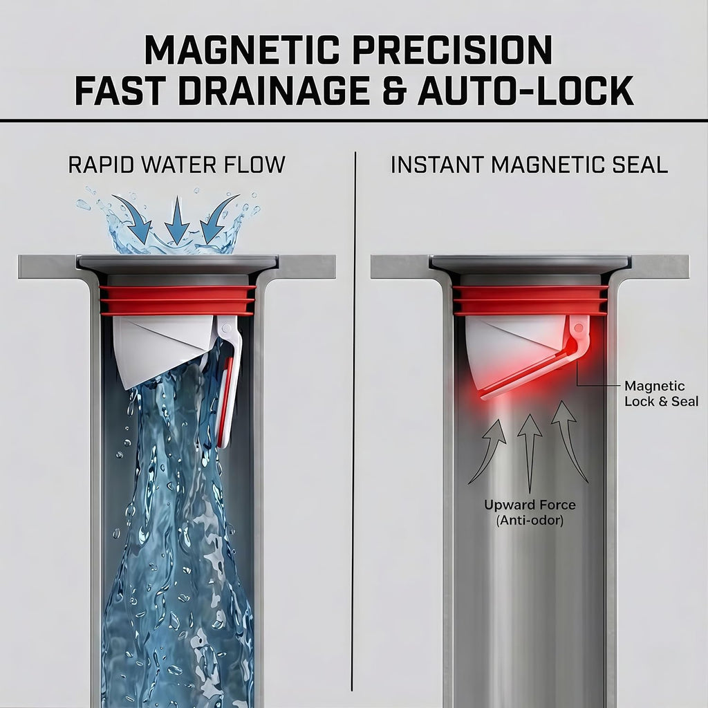 2-Inch Magnetic Shower and Floor Drain Seal with Hair Catcher