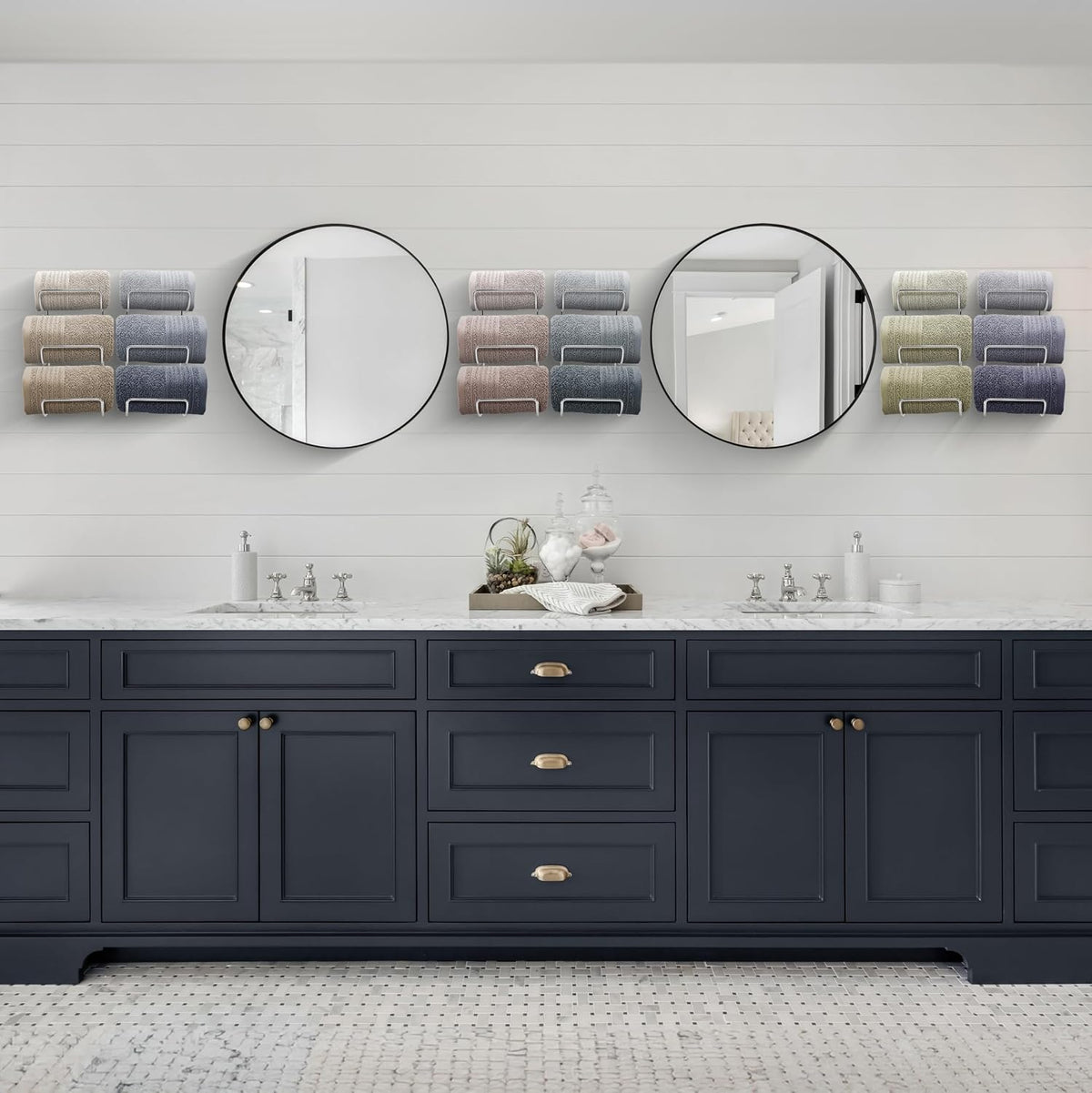 Sorbus Towel Racks for Bathroom, Wall Mounted (4 Pack 12 Towels, Silver)