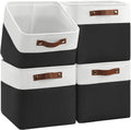 Patvingot Fabric Storage Cubes 11", 4 Pack, with PU Pull Handles,Foldable