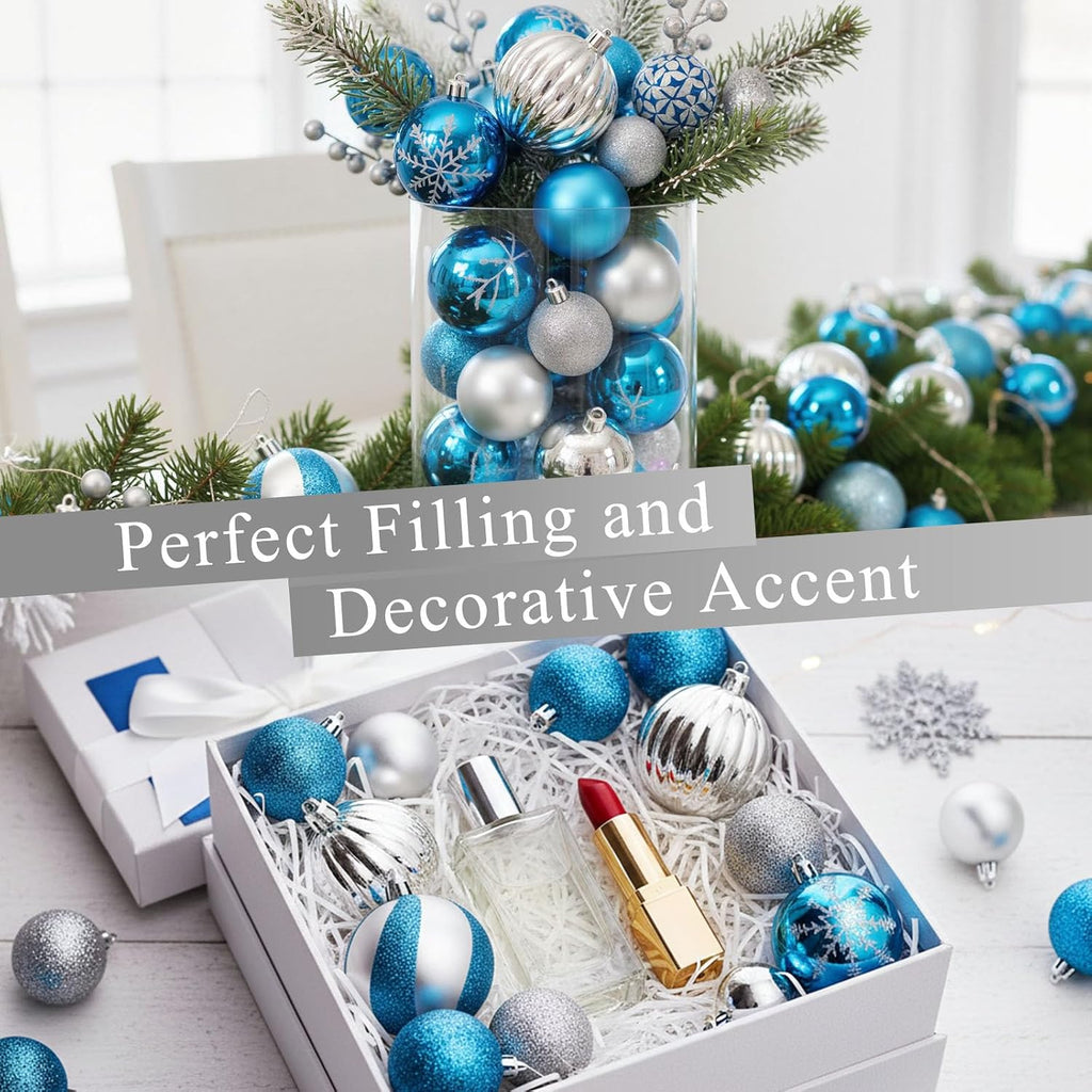 DOMESTAR 100 PCS Christmas Ball Ornaments, Christmas Tree Ornaments Glitter