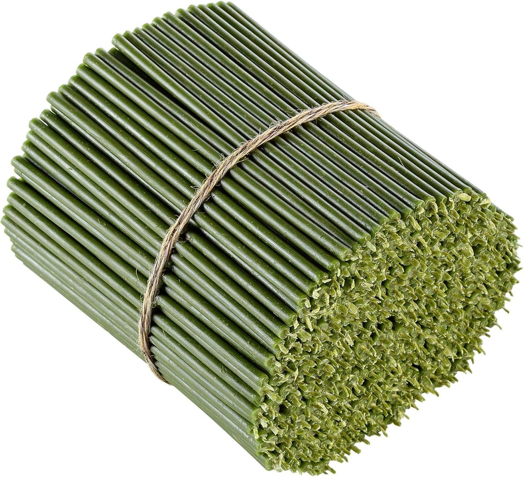 Danilovo Thin Taper Beeswax Candles - Honey-Scented, Decorative Candles Ideal for Birthday Decoration or Church Prayers - Green Drip Free, Tall & Smokeless Pack of 200 pcs, 7.3 x 0.24 inch