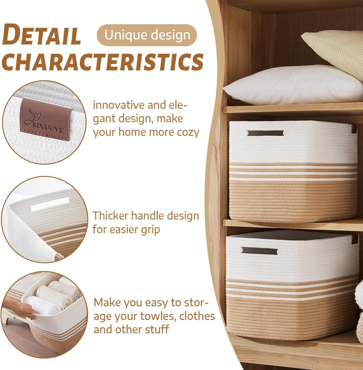 2 Pack Storage Baskets for Organizing, 16'*12"*12" Jute