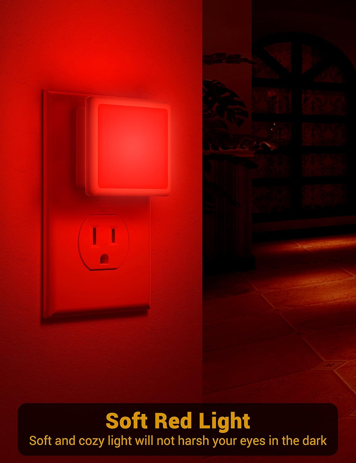 JandCase Red Night Light, Red NightLight[2 Pack],0.3W LED Night Light