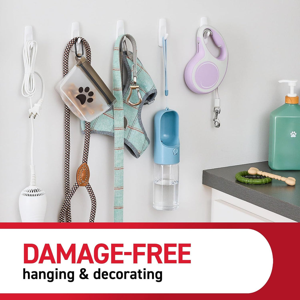 Command Medium White Wire Hooks, 7 Hooks, 8 Strips, Damage Free Hanging Wall Hooks with Adhesive Strips, No Tools Required for Hanging, Organization and Storage, Holds up to 2 lb