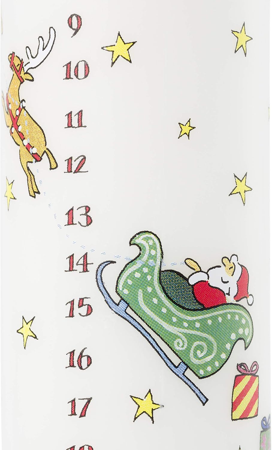 Alison Gardiner Santa's Sleigh Pillar Candle, 50hr Burn, Unscented