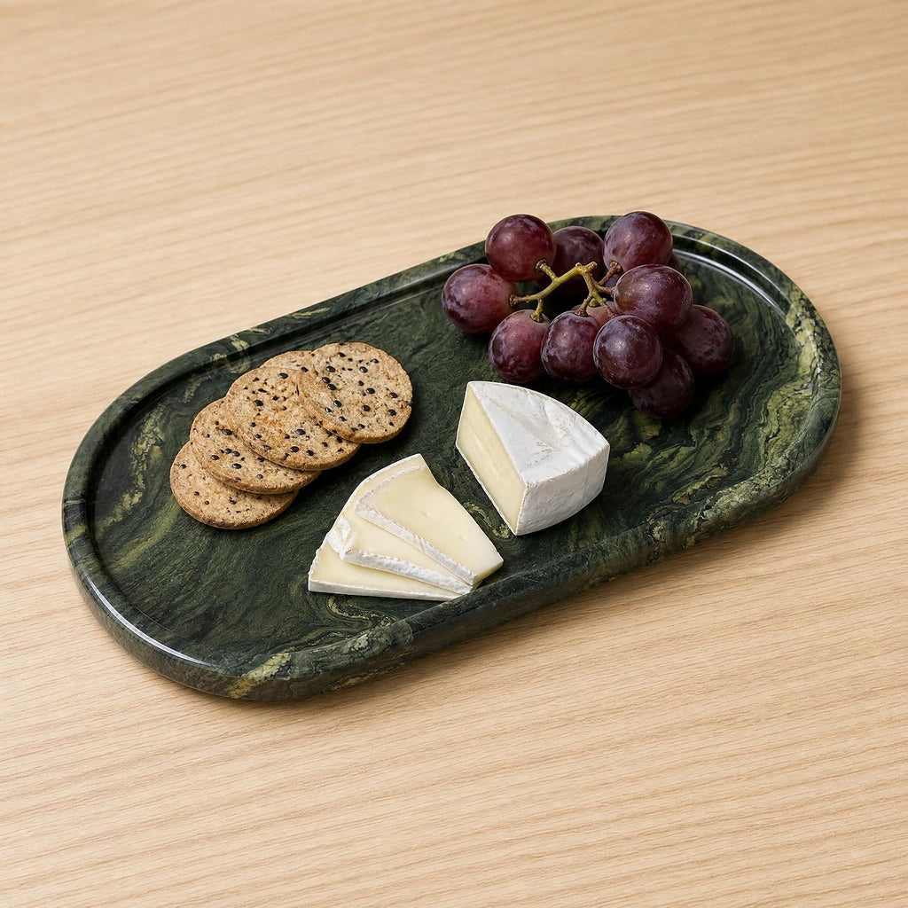 Genuine Real Natural Marble Vanity Tray for Bathroom, Dresser, Home Decor
