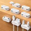 Chfeila 8Pack Magnetic Cable Clips, Dual Slot Cord Holder, White