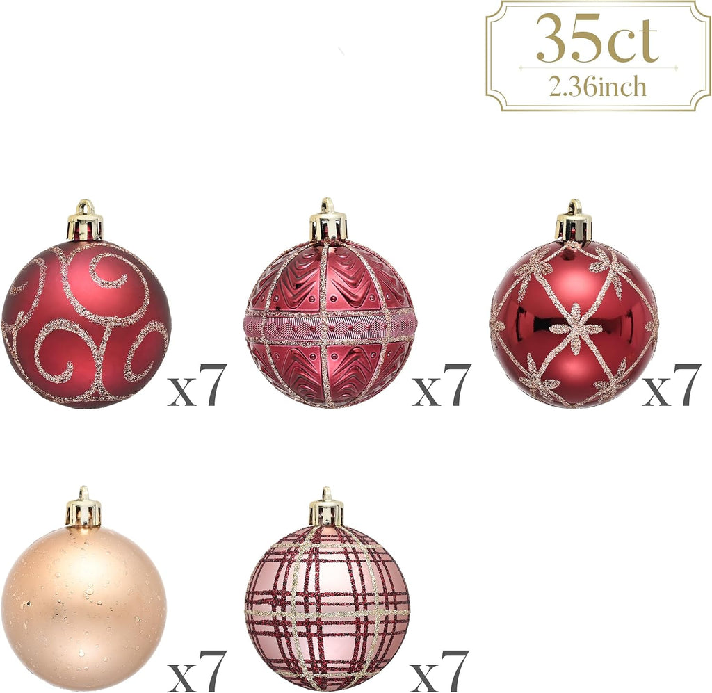 Valery Madelyn 35ct Christmas Tree Decorations Ball Ornaments 2.36 Inches