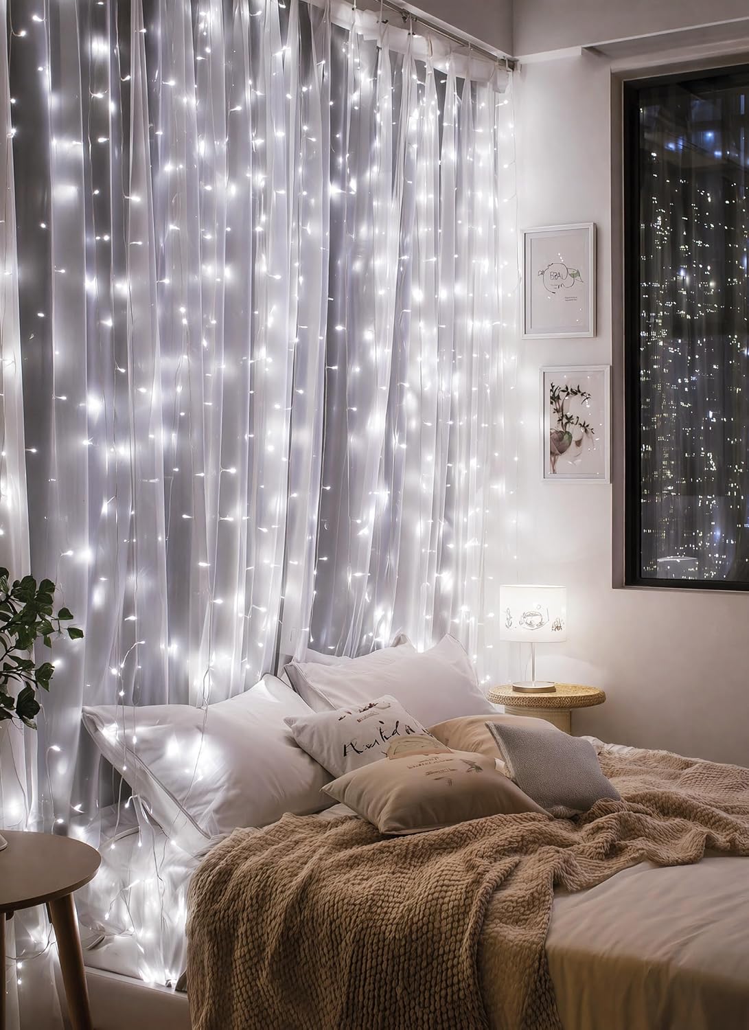 Brightown 300 LED Curtain Lights, 9.8ftx9.8ft Winter Wonderland Decorations