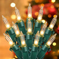 Hopolon Clear Christmas Lights Set 2 PACK 50 Count Green Wire Mini Lights