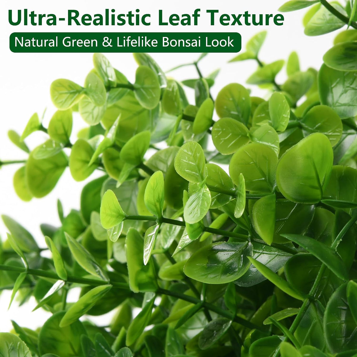 Fake Plants Artificial Boxwood Topiary, 2 Pack Artificial Plants Outdoor with Pot UV-Resistant Faux Plants Look Real Front Porch Farmhouse Garden Patio Yard Decor