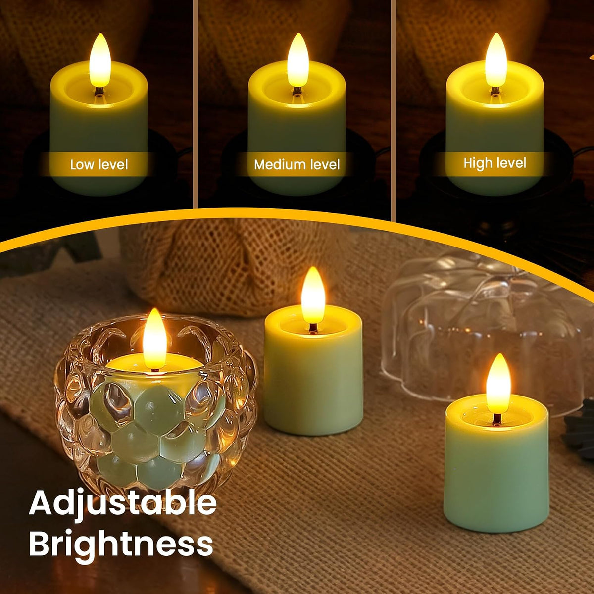 12pcs LED Battery Operated Remote 1.6" x2.5" Tea Lights with Melt Pool Effect, Timer Flickering Sage Green Plastic Flameless Votive Small Tealight Candles for Table Centerpiece Decor