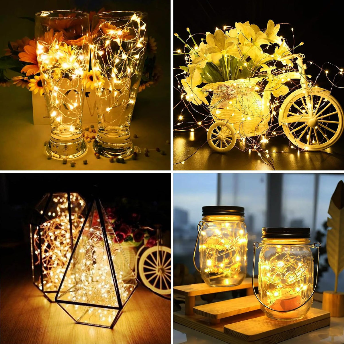ZGWJ 8 Pack Warm White Fairy Lights, Mini String Lights