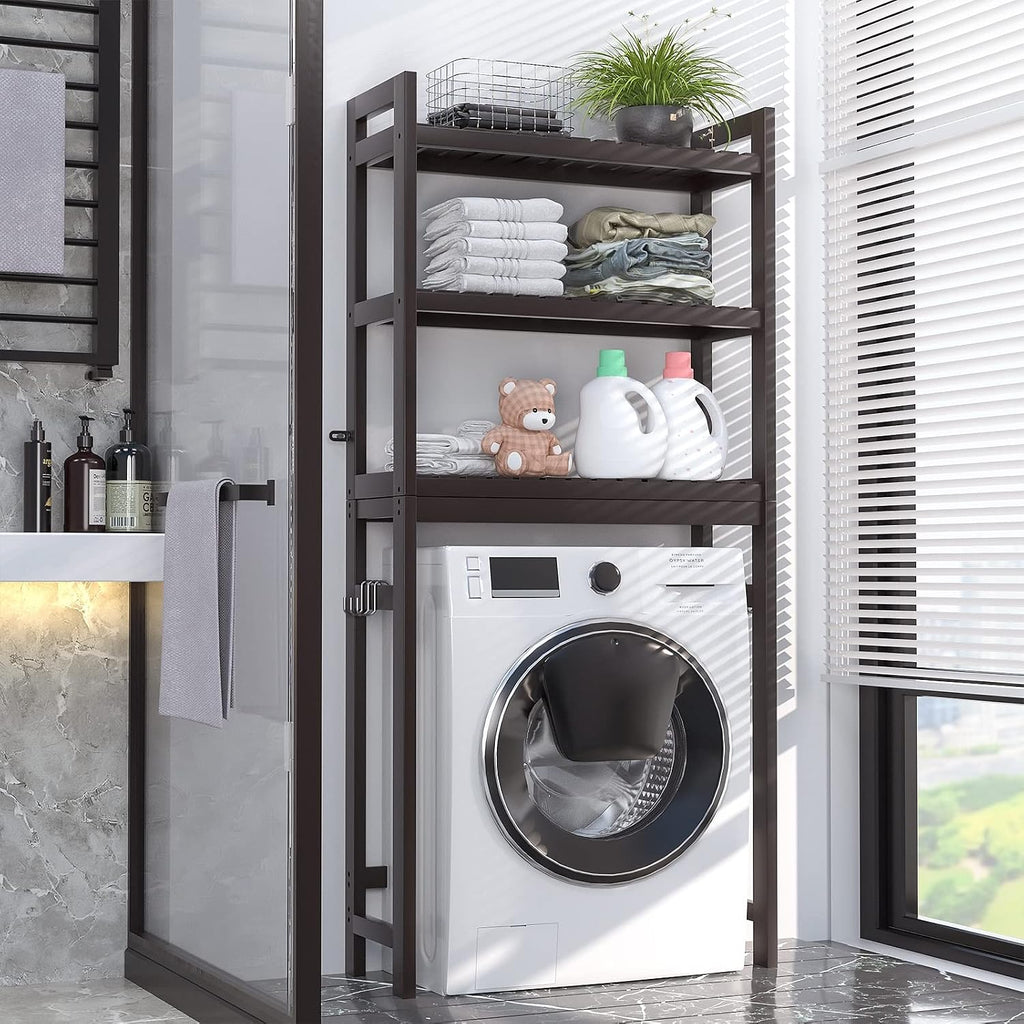 Homykic Over The Toilet Storage, 3-Tier Bamboo Bathroom Shelf, Espresso