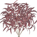Briful Artificial Eucalyptus Branches Fall Decor, 6PCS Burgundy Fake Eucalyptus Stems, Realistic Faux Greenery Stems for Autumn Thanksgiving Halloween Home Farmhouse Porch Vase Decor, Indoor Outdoor