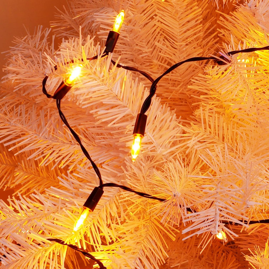 Blissun Halloween Lights: 50-Count Black Wire Mini String Lights with 8 Modes, 16 ft for Decorations (1 Pack, Orange)