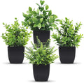 Der Rose 4 Pack Fake Plants Black Faux Plants Indoor for Farmhouse Decor