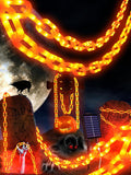 Solar Halloween Chain Lights - 10 FT 160 LED Orange Light-Up 8 Modes Memory
